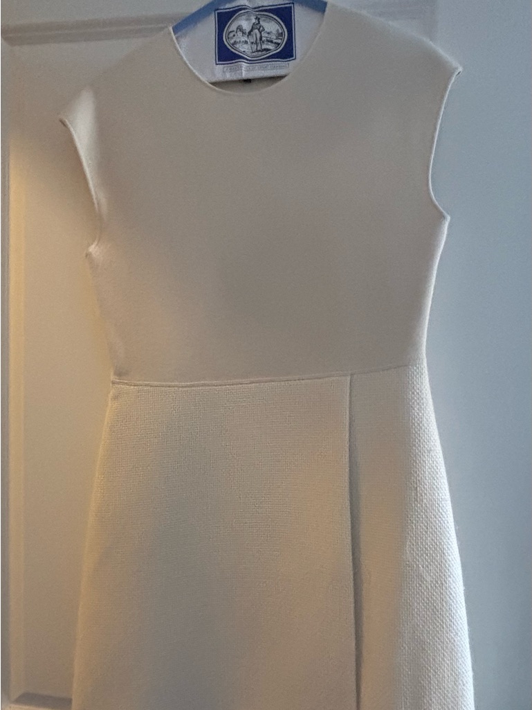 Theory Cream Sleeveless Midi Dress